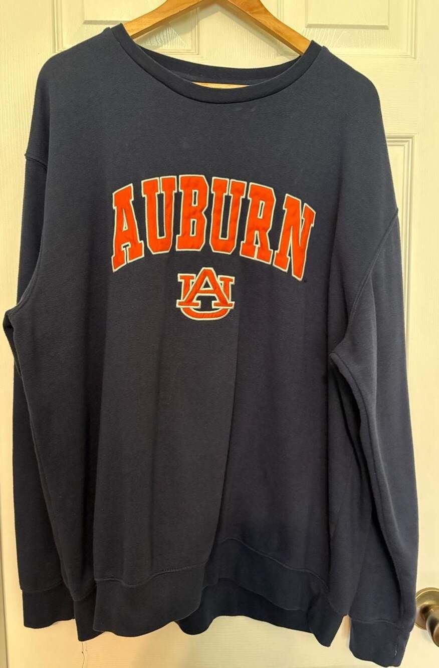 GUC Colosseum Men's Navy Auburn Tigers Arch & Logo Crew Neck Sweatshirt, XXL